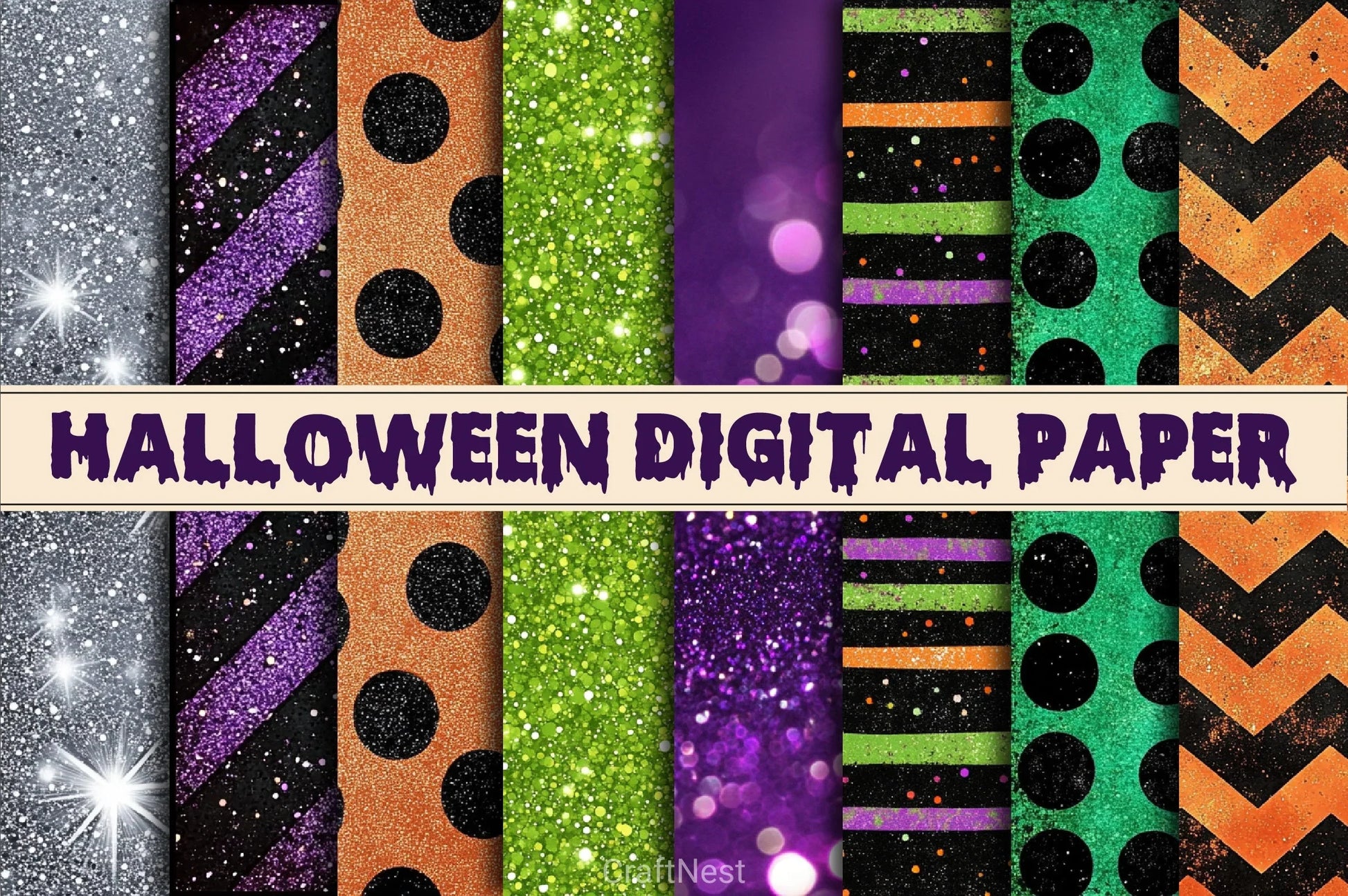 Halloween Digital Paper Pack 6 - CraftNest - Digital Crafting and Art