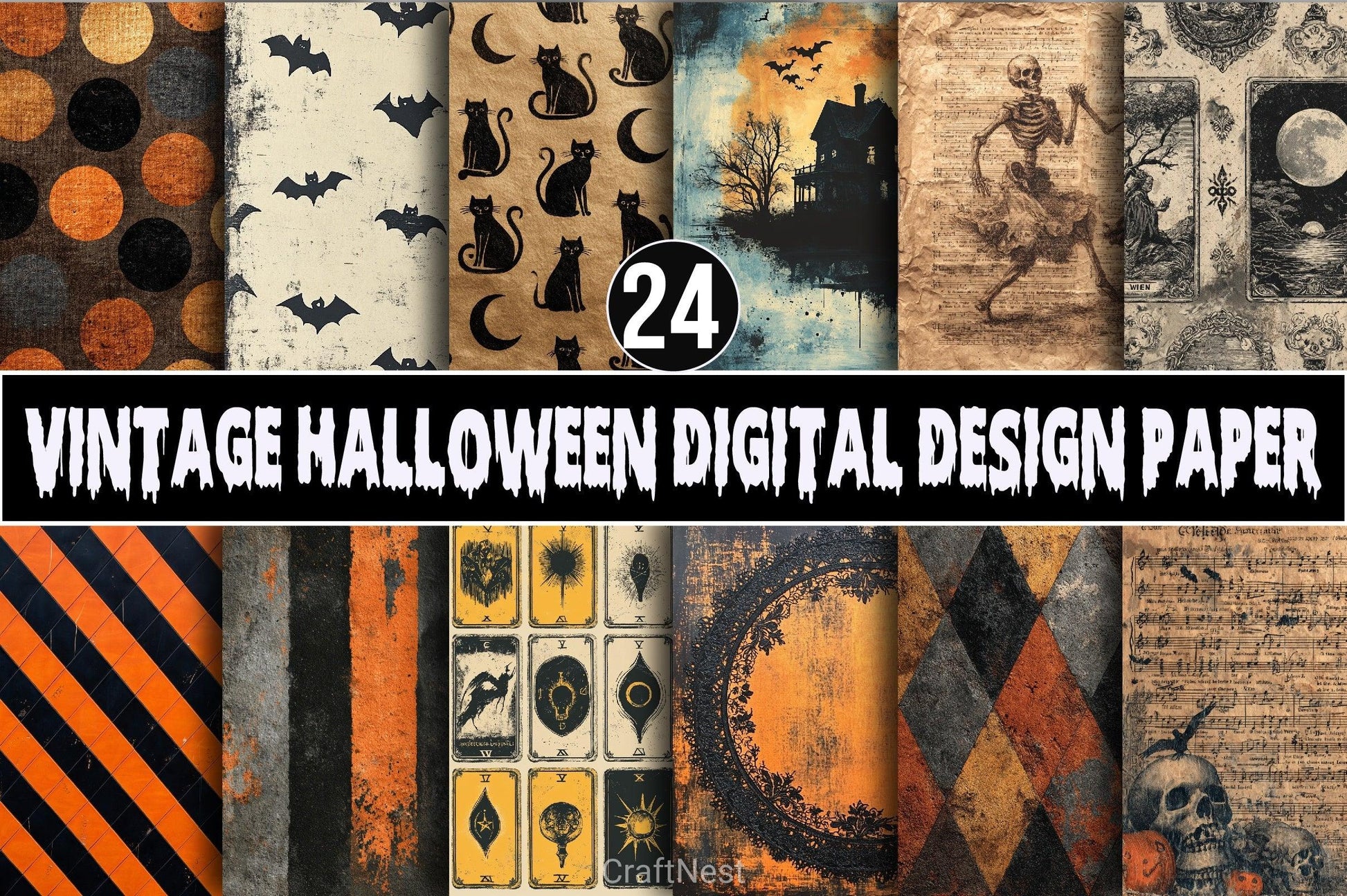 Vintage Halloween Clipart Bundle 10 - CraftNest - Digital Crafting and Art