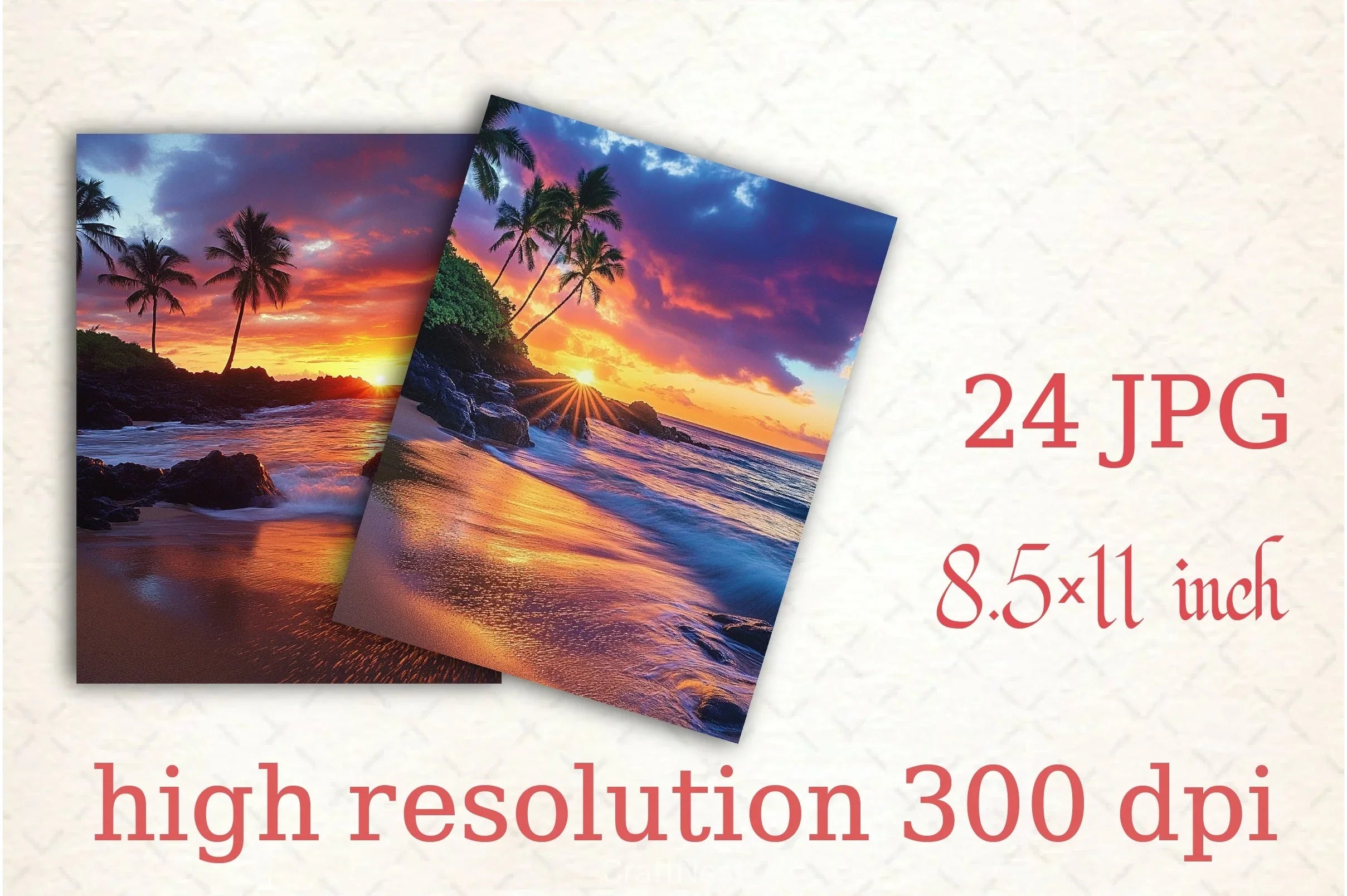 Sunset Beach Digital Paper - CraftNest - Digital Crafting and Art