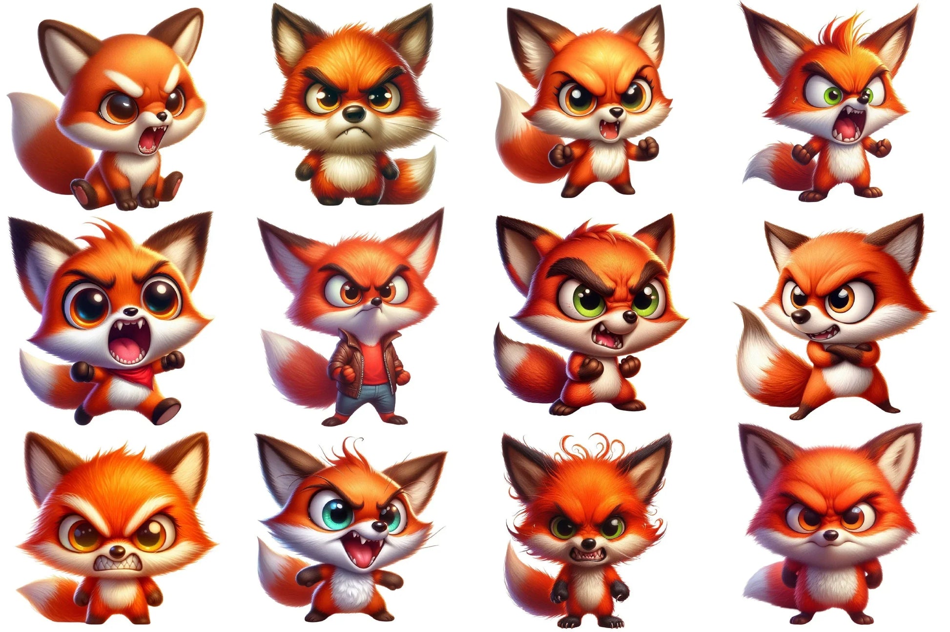 Angry Fox Clipart Bundle - CraftNest - Digital Crafting and Art