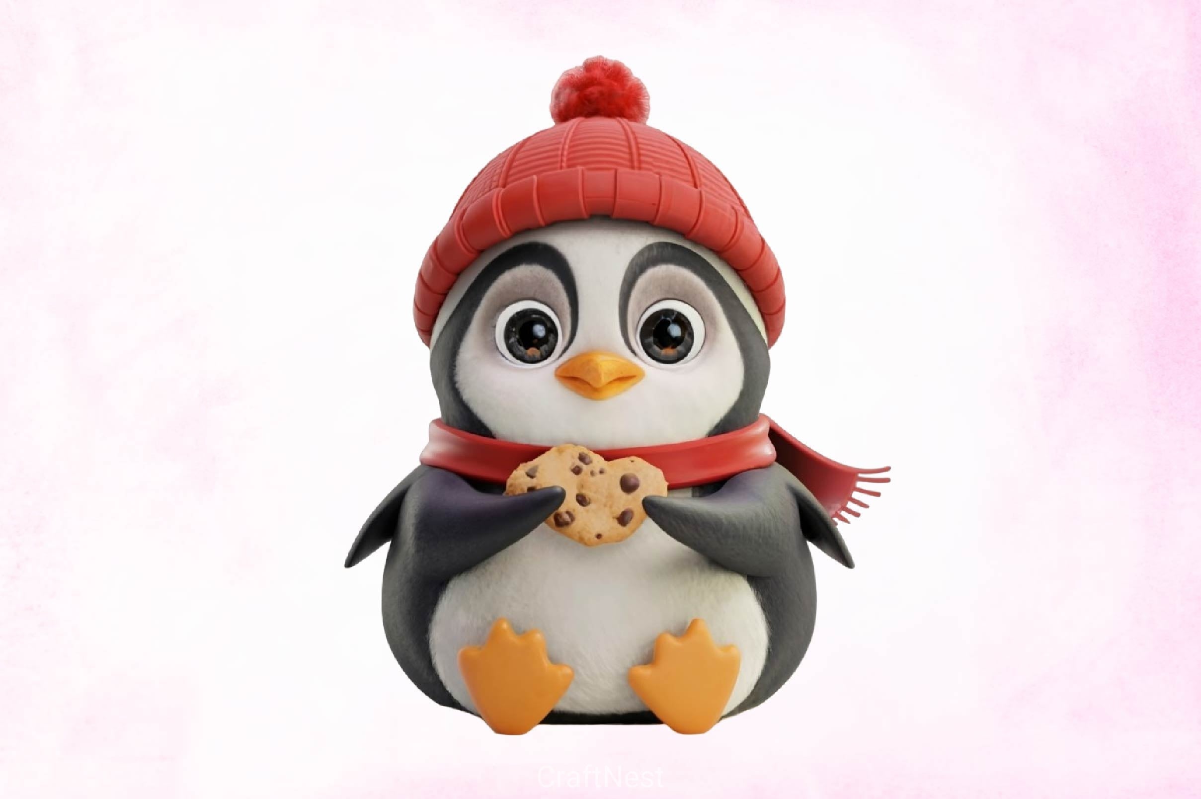 3D Christmas Cute Penguin Clipart Bundle