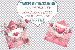 Pink Valentine Crochet Envelopes Clipart Bundle - CraftNest - Digital Crafting and Art