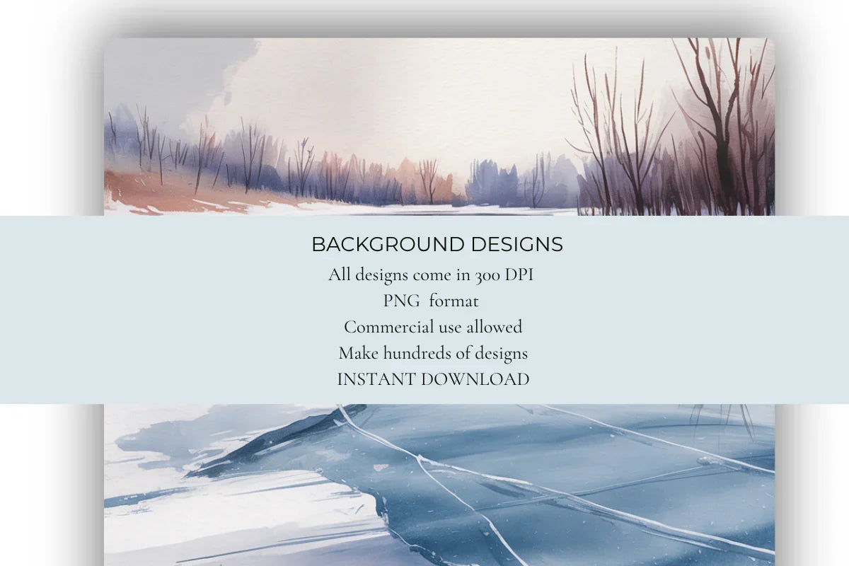 Frozen Winter Lakes Background Papers - CraftNest - Digital Crafting and Art