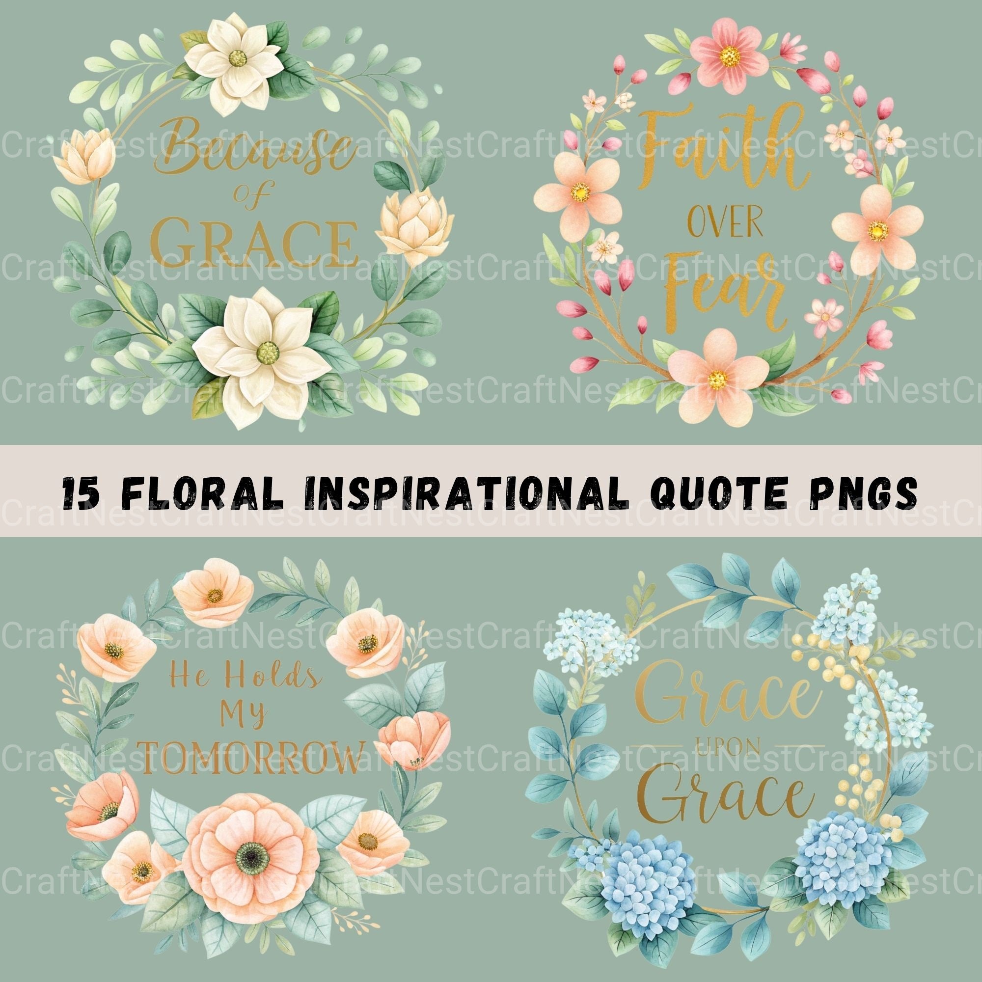Religious Quotes Clipart Bundle