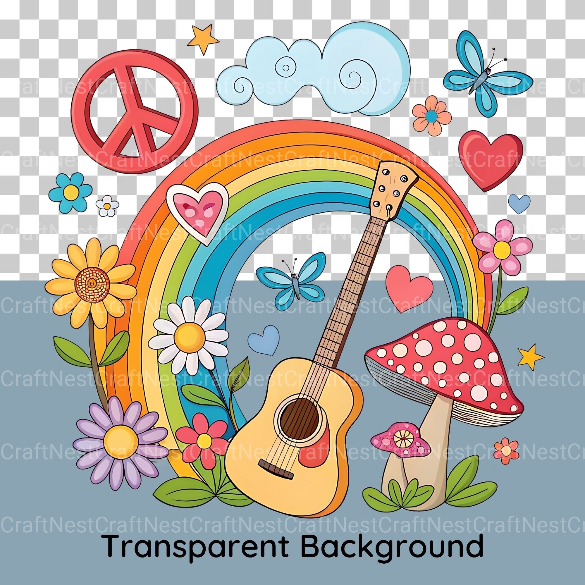 Groovy Retro Clipart Bundle