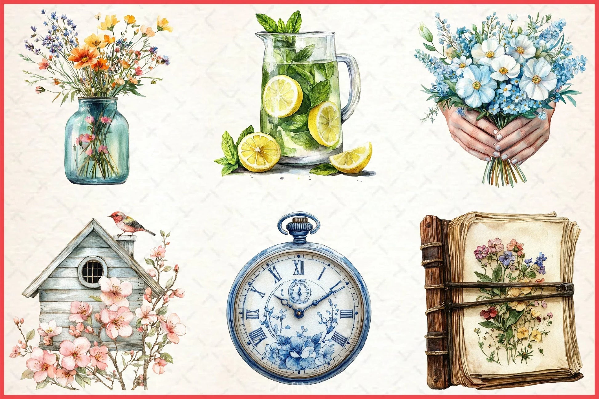 Spring Reading Clipart Bundle - CraftNest - Digital Crafting and Art