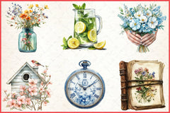 Spring Reading Clipart Bundle - CraftNest - Digital Crafting and Art