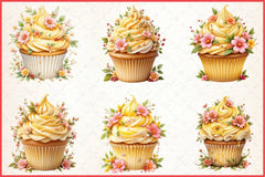 Floral Cupcake Clipart Bundle - CraftNest - Digital Crafting and Art
