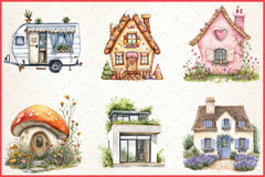 Tiny Houses Clipart Bundle - CraftNest - Digital Crafting and Art