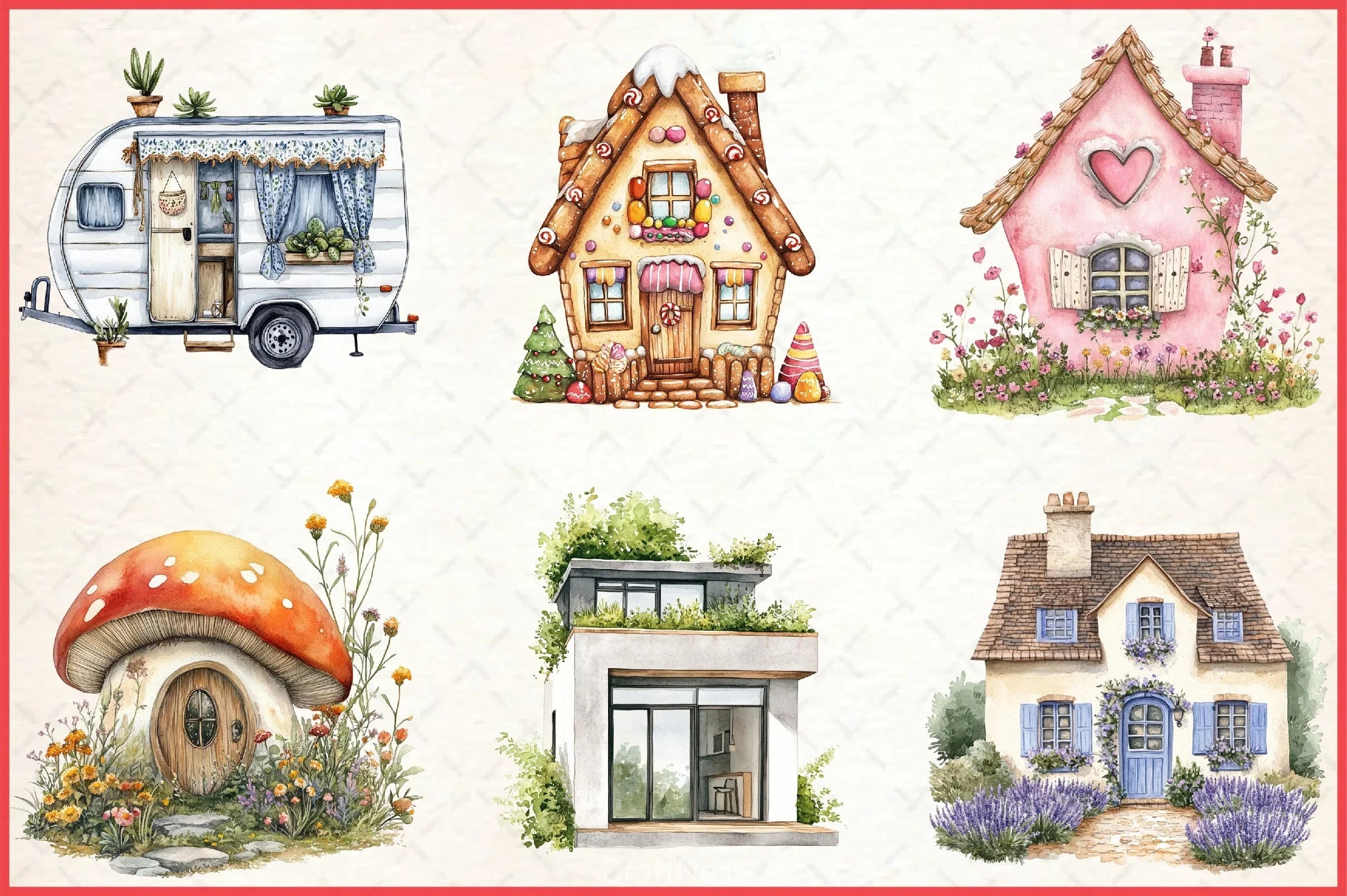 Tiny Houses Clipart Bundle - CraftNest - Digital Crafting and Art
