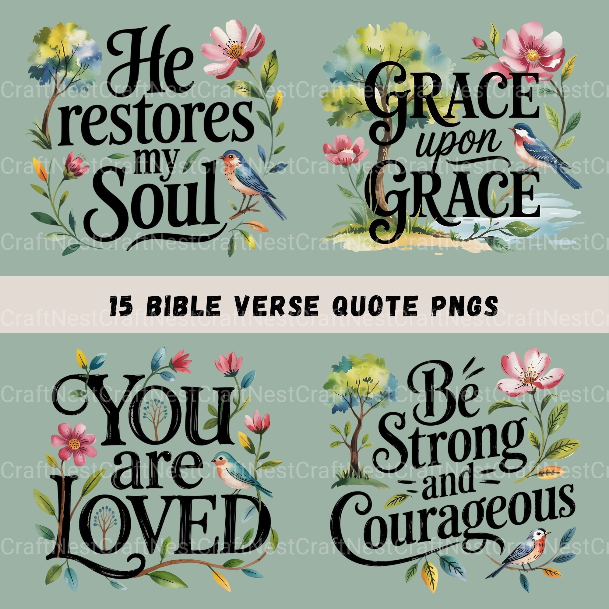 Bible Quotes Clipart Bundle
