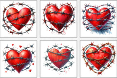 Valentine Barbed Wire Heart Clipart Bundle - CraftNest - Digital Crafting and Art