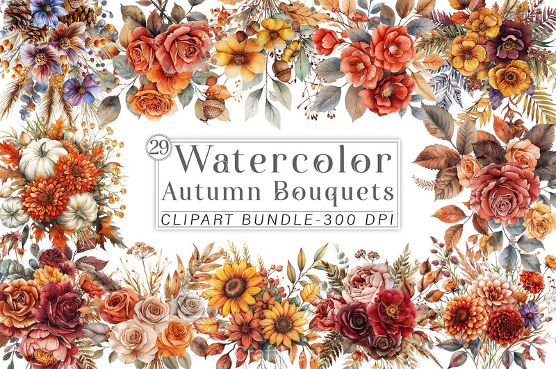 Autumn Bouquets Clipart Bundle - CraftNest - Digital Crafting and Art