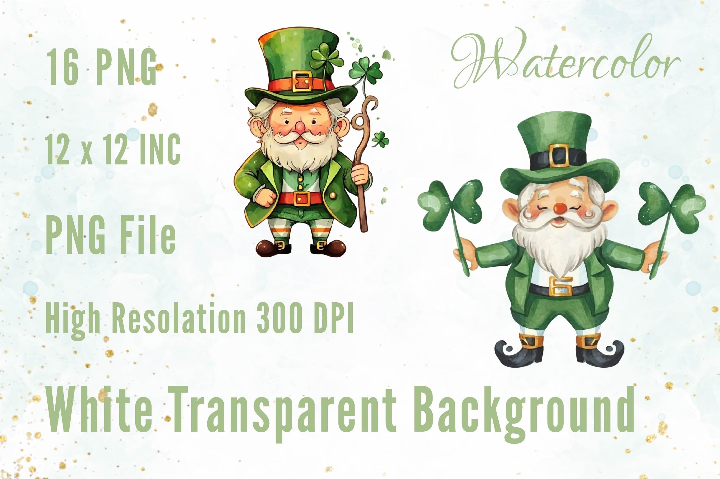 Leprechaun Cartoon Character Clipart Bundle 2