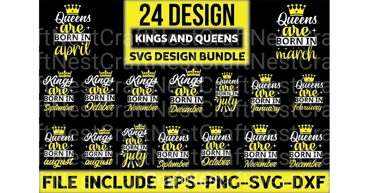 Queens and Kings Design Bundle - CraftNest - Digital Crafting and Art