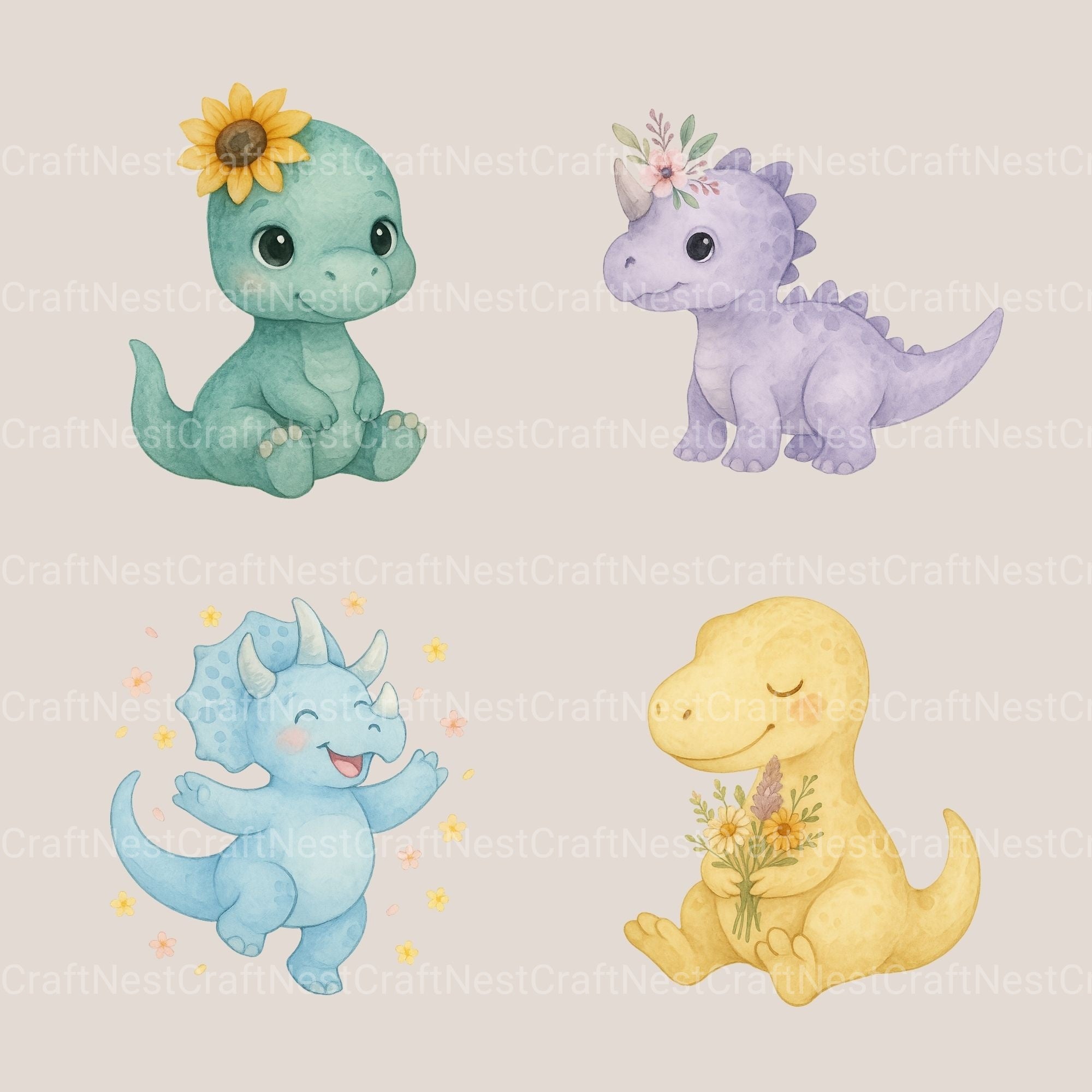 Baby Dinosaurs 2 Clipart Bundle