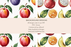 Summer Citrus Seamless Papers - CraftNest - Digital Crafting and Art
