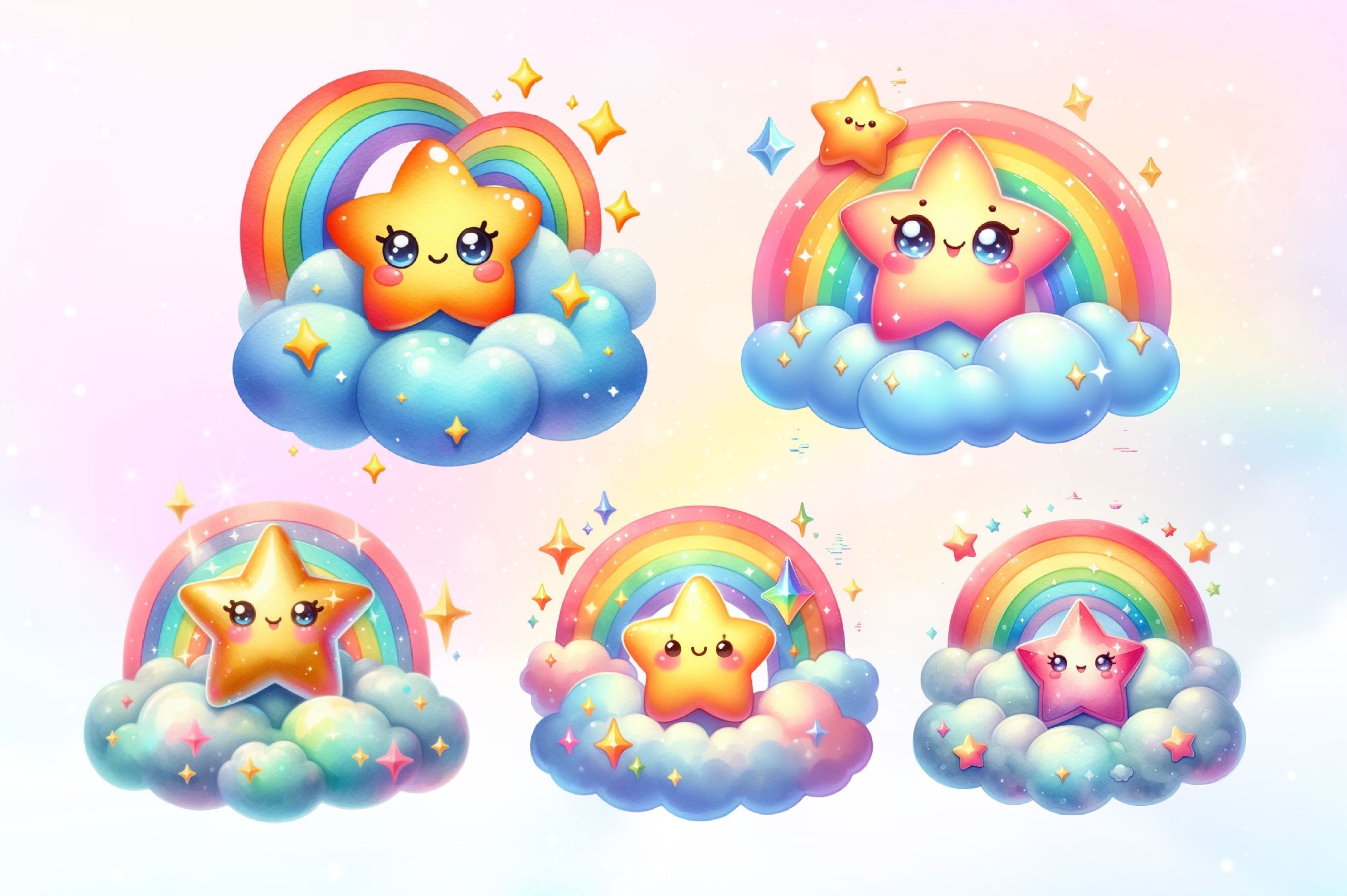 Sparkling Star Clipart Bundle