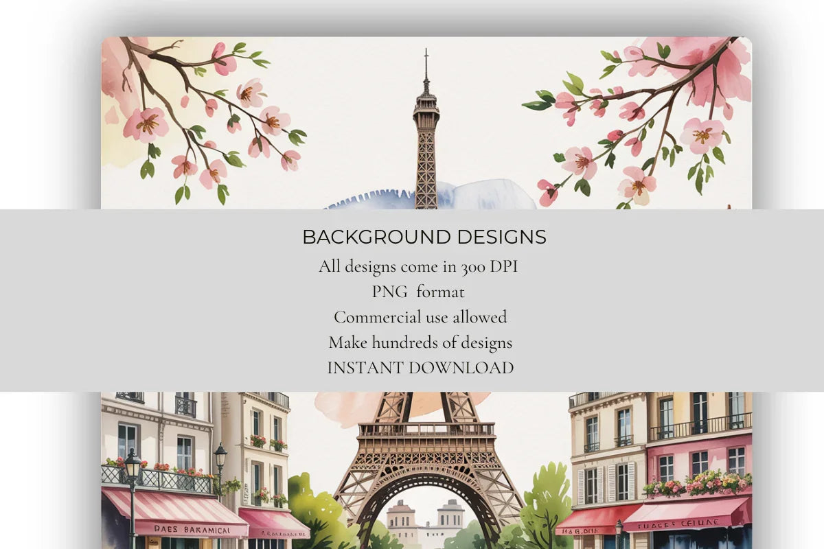 Bonjour Paris Background Papers - CraftNest - Digital Crafting and Art