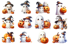 Spooky Ghost Halloween Clipart Bundle - CraftNest - Digital Crafting and Art