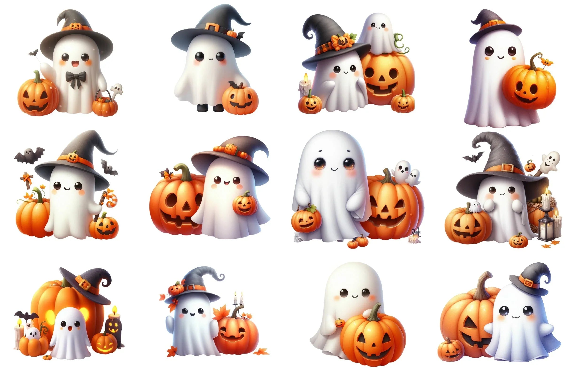 Spooky Ghost Halloween Clipart Bundle - CraftNest - Digital Crafting and Art