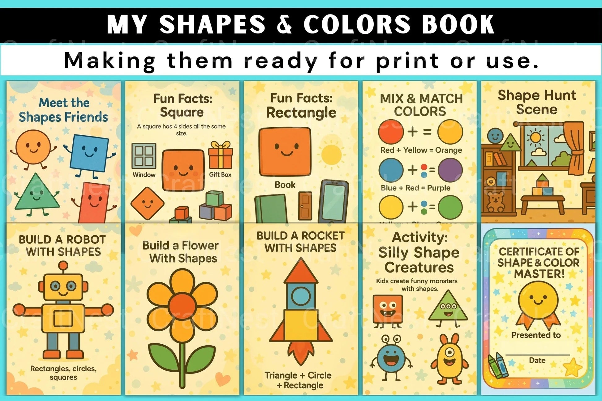 My Shapes and Colors Book - CraftNest - Digital Crafting and Art