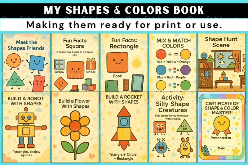 My Shapes and Colors Book - CraftNest - Digital Crafting and Art