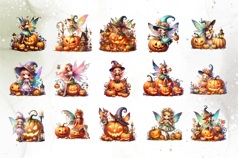 Little Pumpkin Fairy Clipart Bundle - CraftNest - Digital Crafting and Art