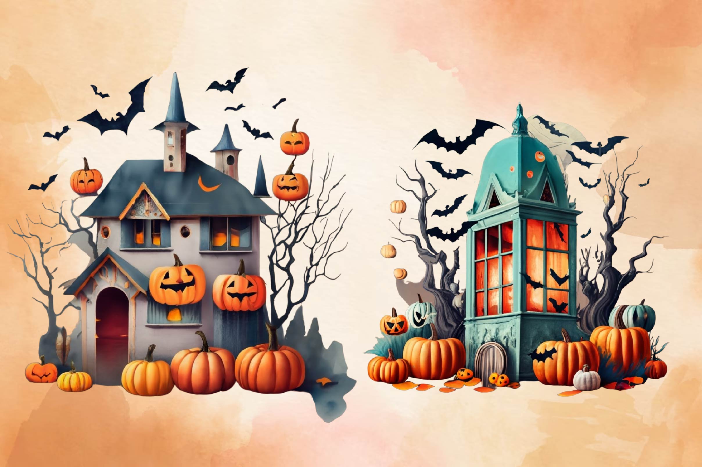 Vintage Halloween Clipart Bundle 1
