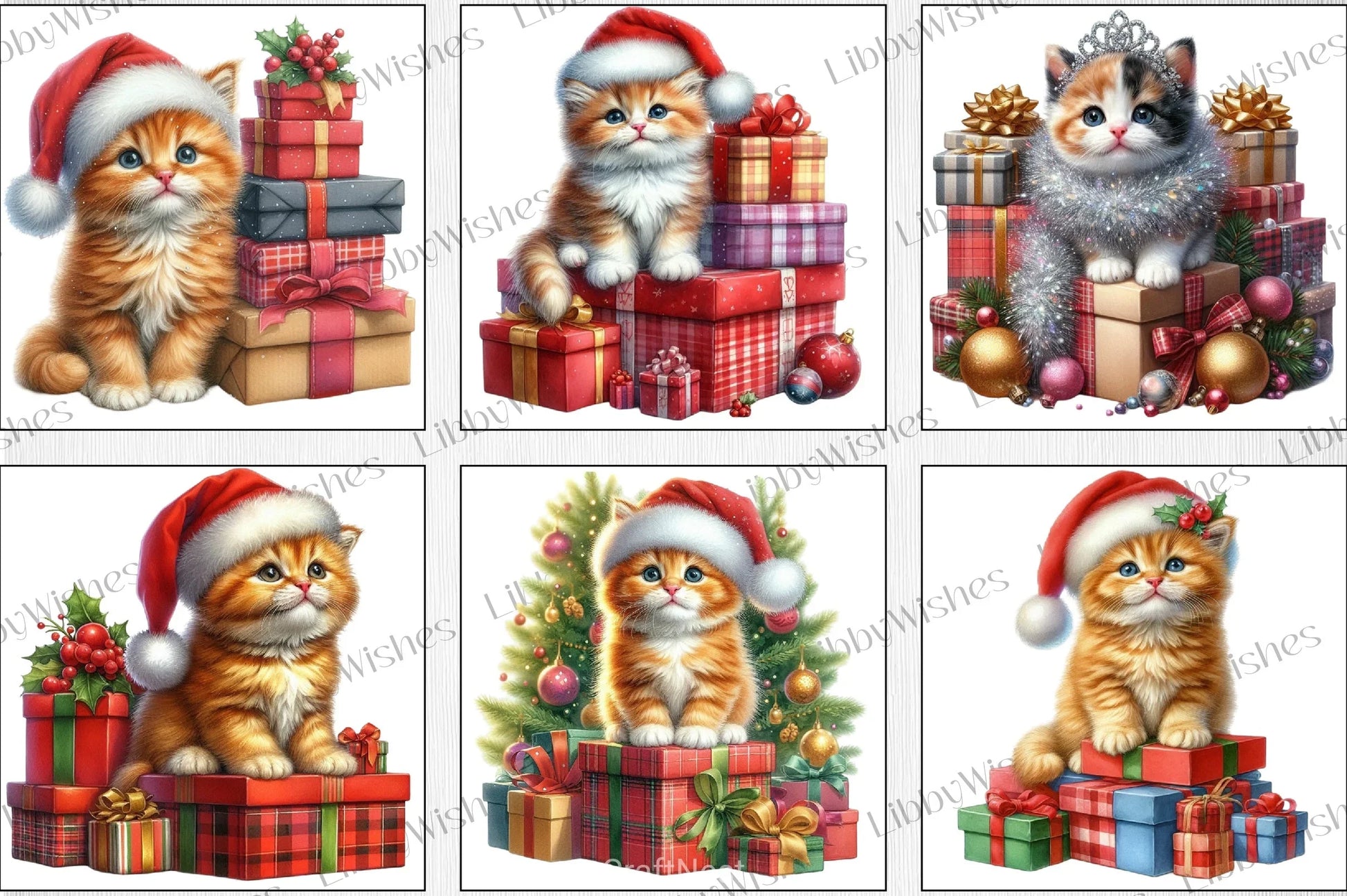 Christmas Kitten Clipart Bundle - CraftNest - Digital Crafting and Art