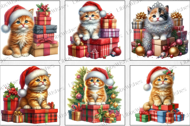 Christmas Kitten Clipart Bundle - CraftNest - Digital Crafting and Art