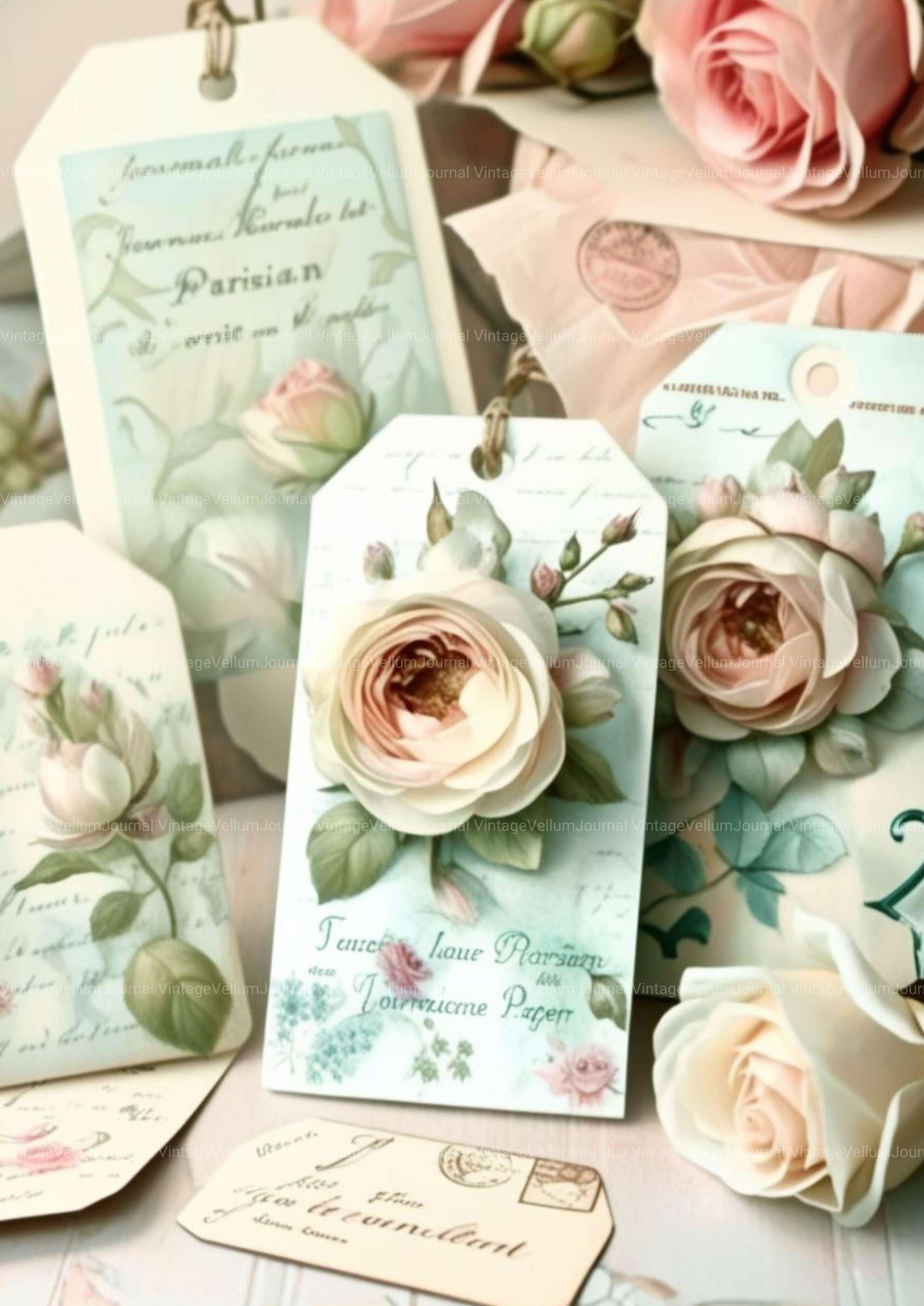 Shabby Chic Flora Junk Journal Pages - CraftNest - Digital Crafting and Art