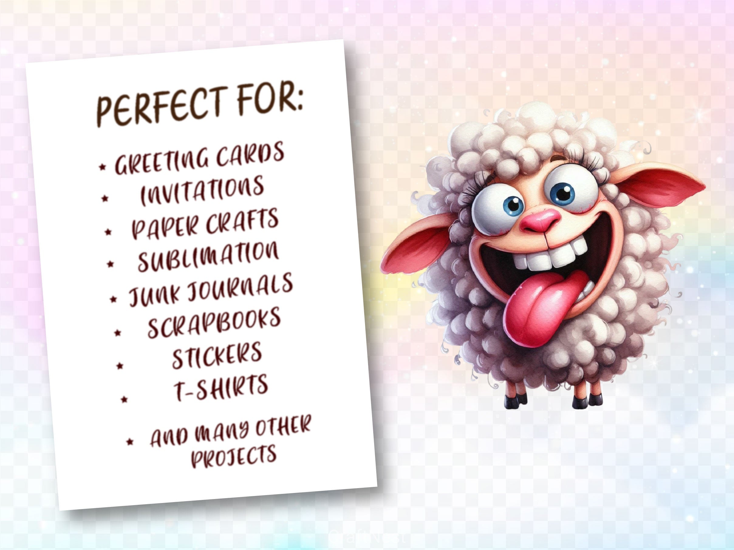 Funny Sheep Animals Clipart Bundle 4