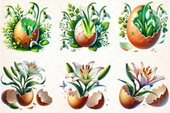 Spring Flower Easter Egg Clipart Bundle - CraftNest - Digital Crafting and Art