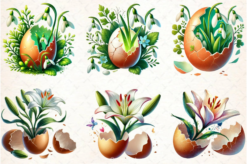 Spring Flower Easter Egg Clipart Bundle - CraftNest - Digital Crafting and Art