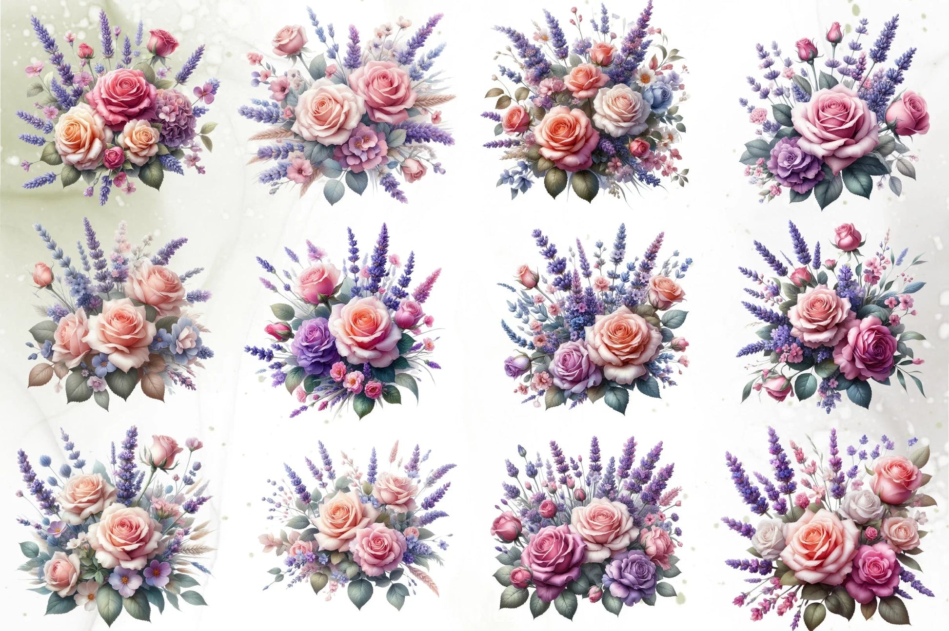 Roses & Lavender Clipart Bundle - CraftNest - Digital Crafting and Art
