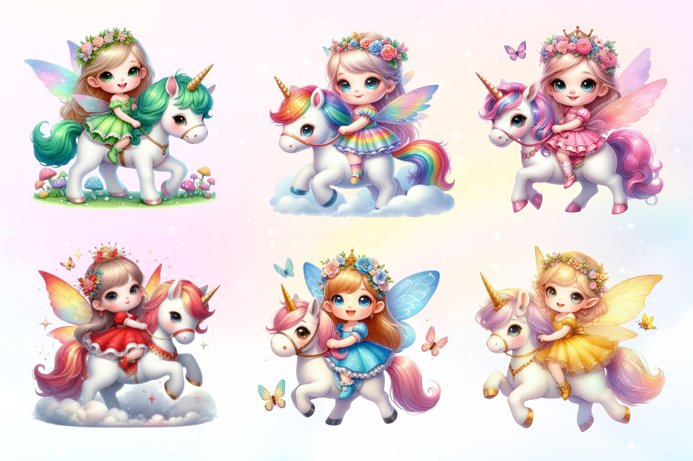 Little Fairy Girl Clipart Bundle