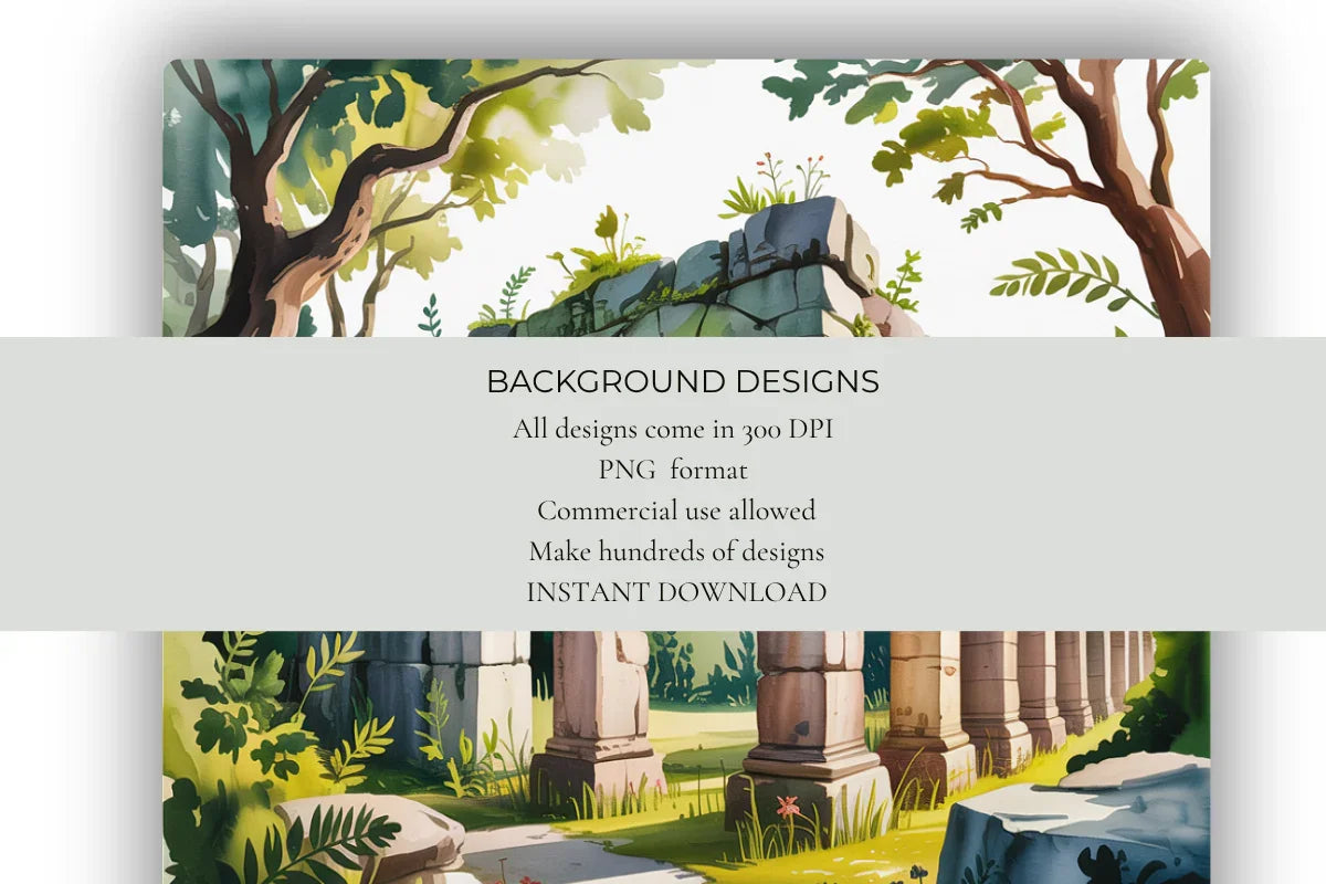 Ruins in Nature Background Papers - CraftNest - Digital Crafting and Art