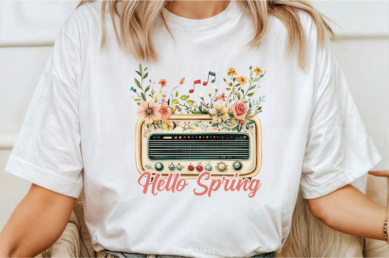 Hello Spring Radio Flower Clipart Bundle - CraftNest - Digital Crafting and Art