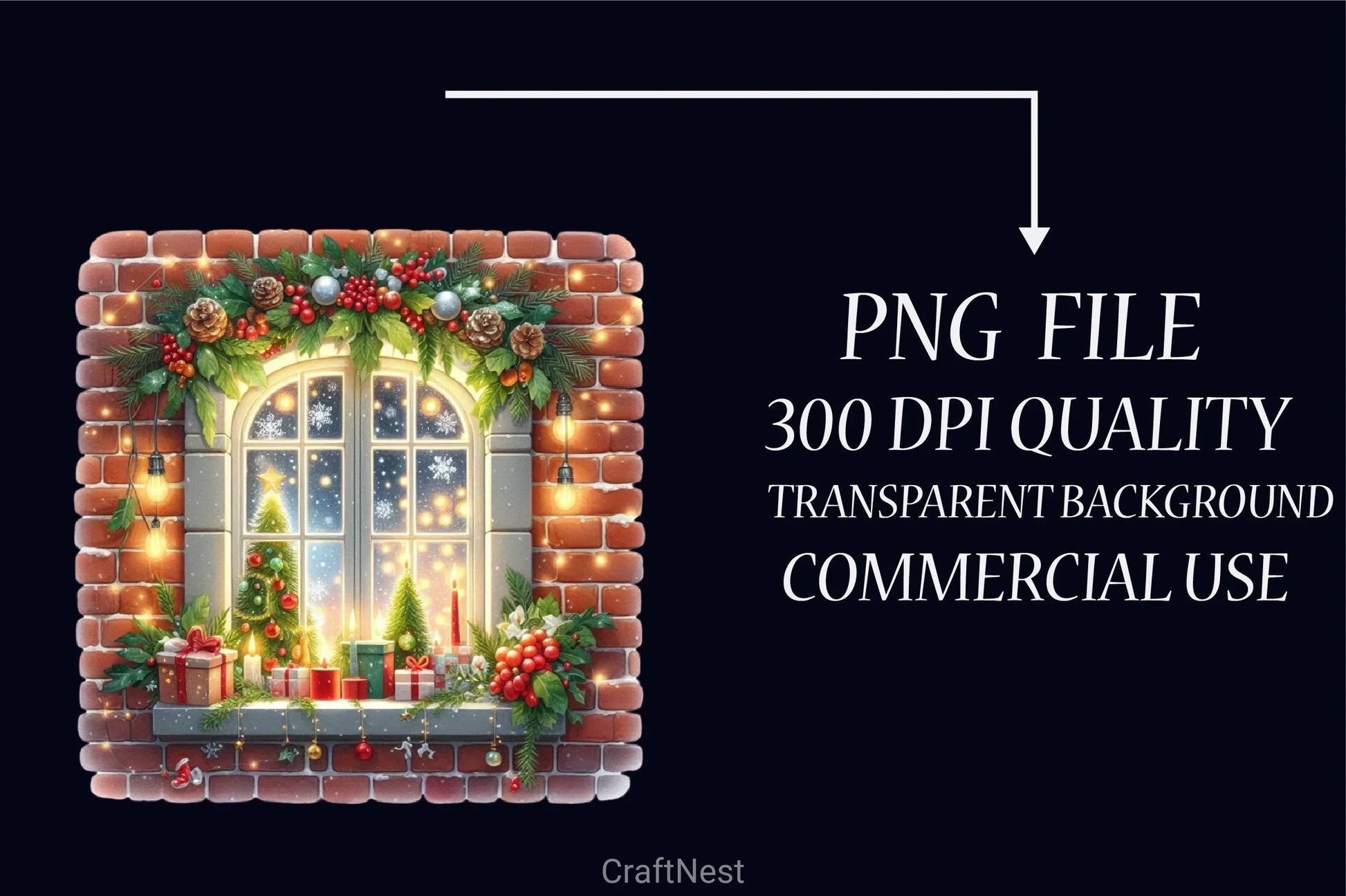 Christmas Window Clipart Bundle - CraftNest - Digital Crafting and Art