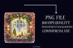 Christmas Window Clipart Bundle - CraftNest - Digital Crafting and Art