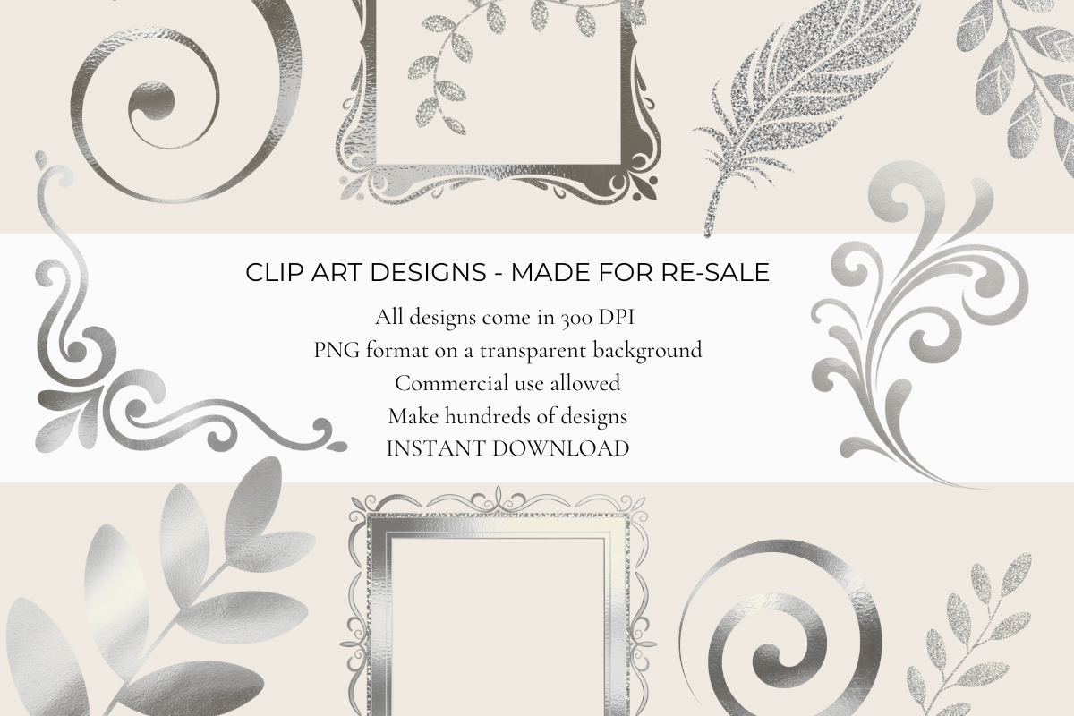 Silver Foil Elements Clipart
