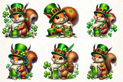 Cute Squirrel St. Patrick's Day Clipart Bundle - CraftNest - Digital Crafting and Art