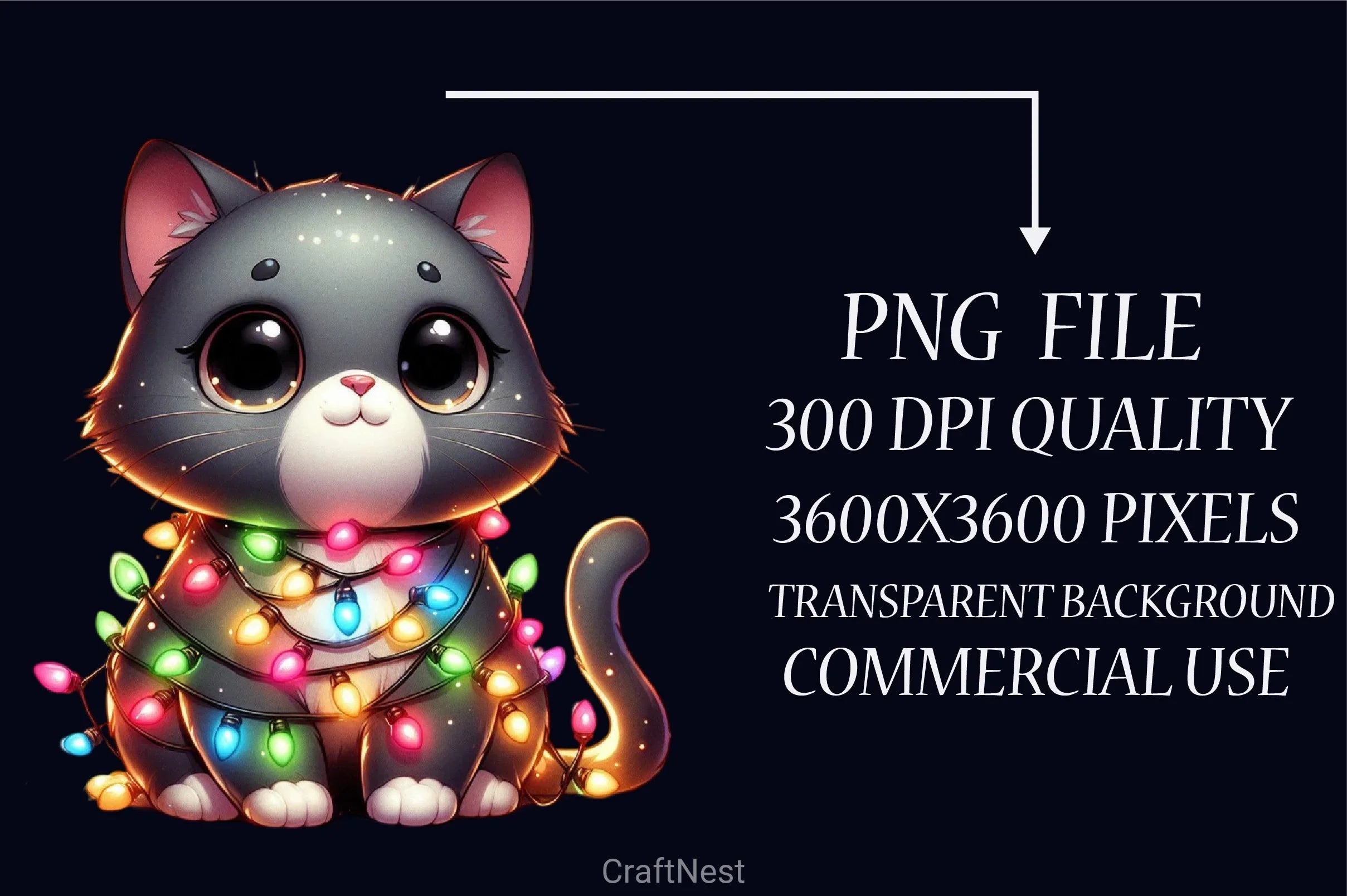 Christmas Cat Clipart Bundle 3 - CraftNest - Digital Crafting and Art