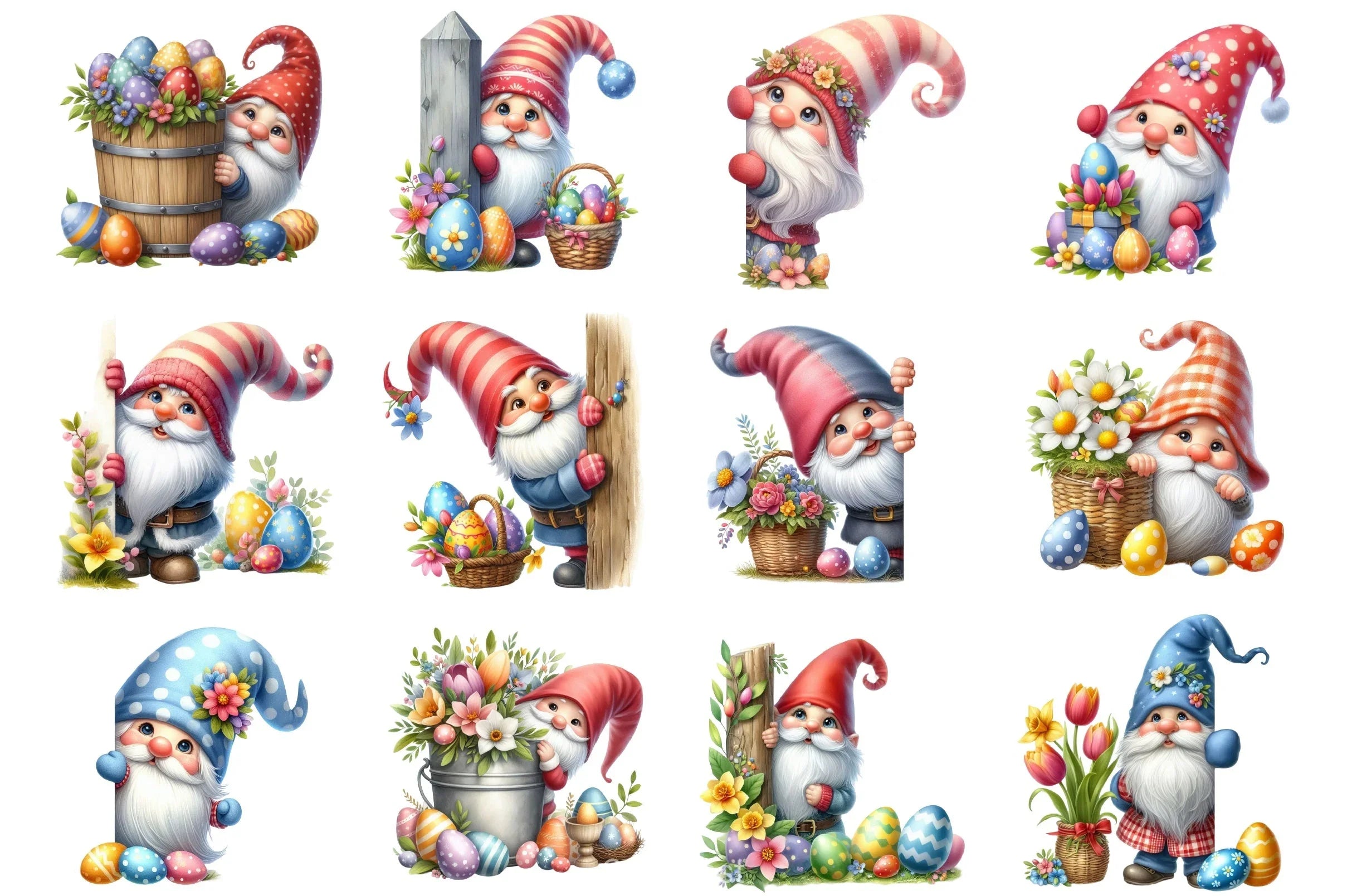 Easter Gnome Clipart Bundle 13 - CraftNest - Digital Crafting and Art