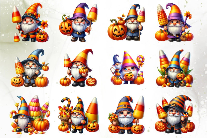 Halloween Gnome & Corn Clipart Bundle - CraftNest - Digital Crafting and Art
