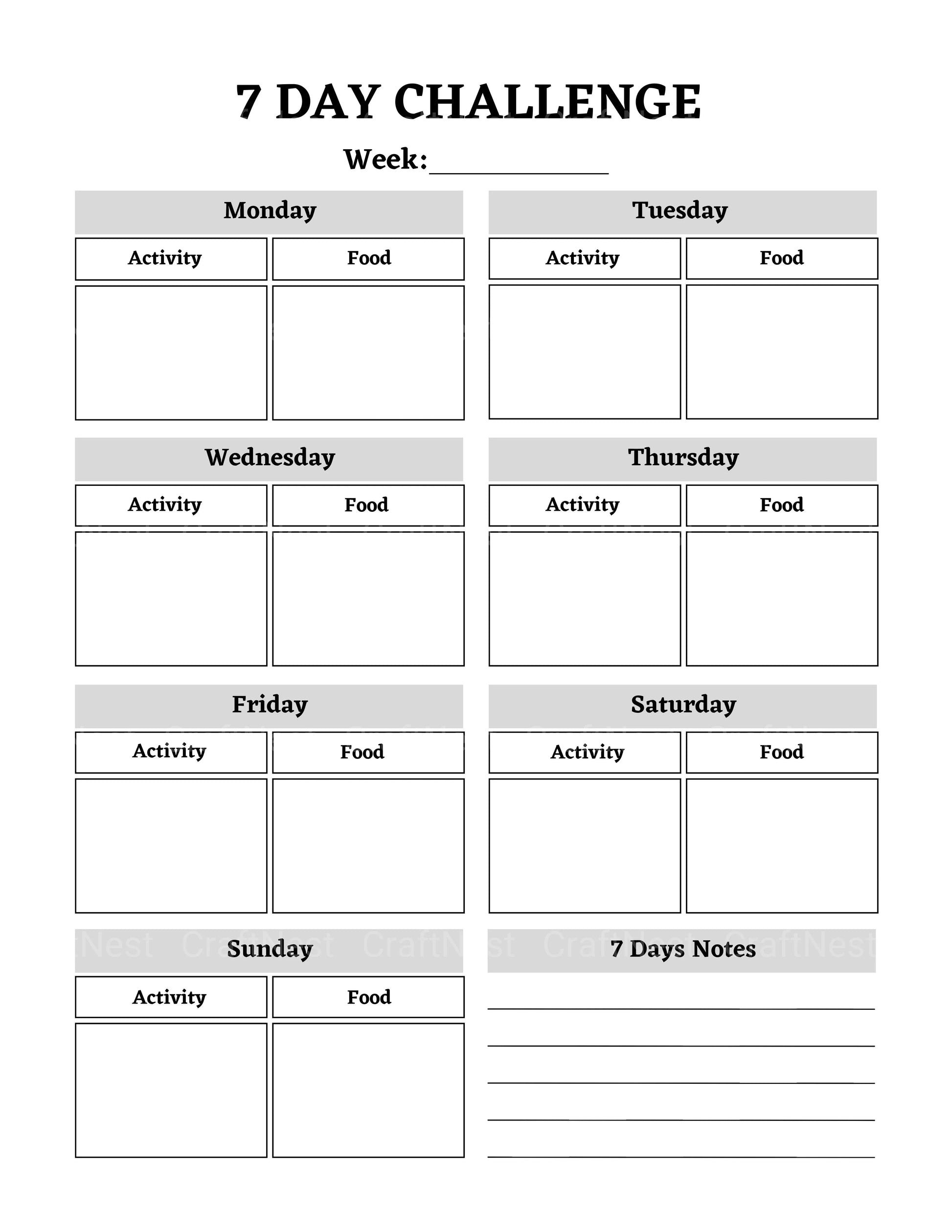 Customizable Fitness Planner Canva Template - CraftNest - Digital Crafting and Art