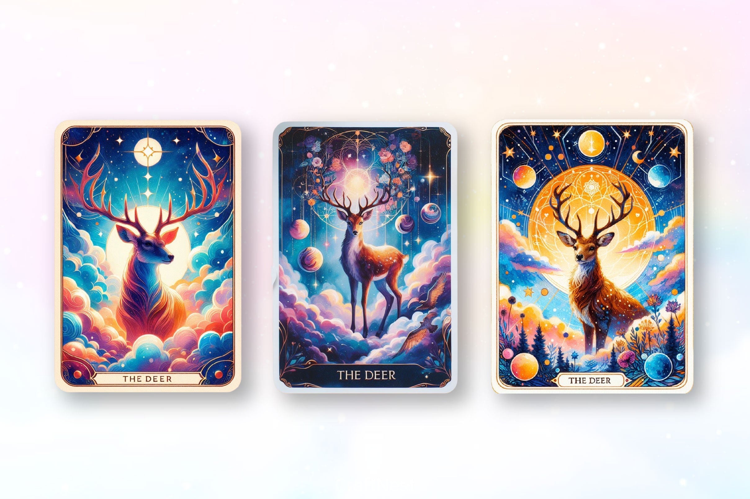 Deer Tarot Cards Clipart Bundle