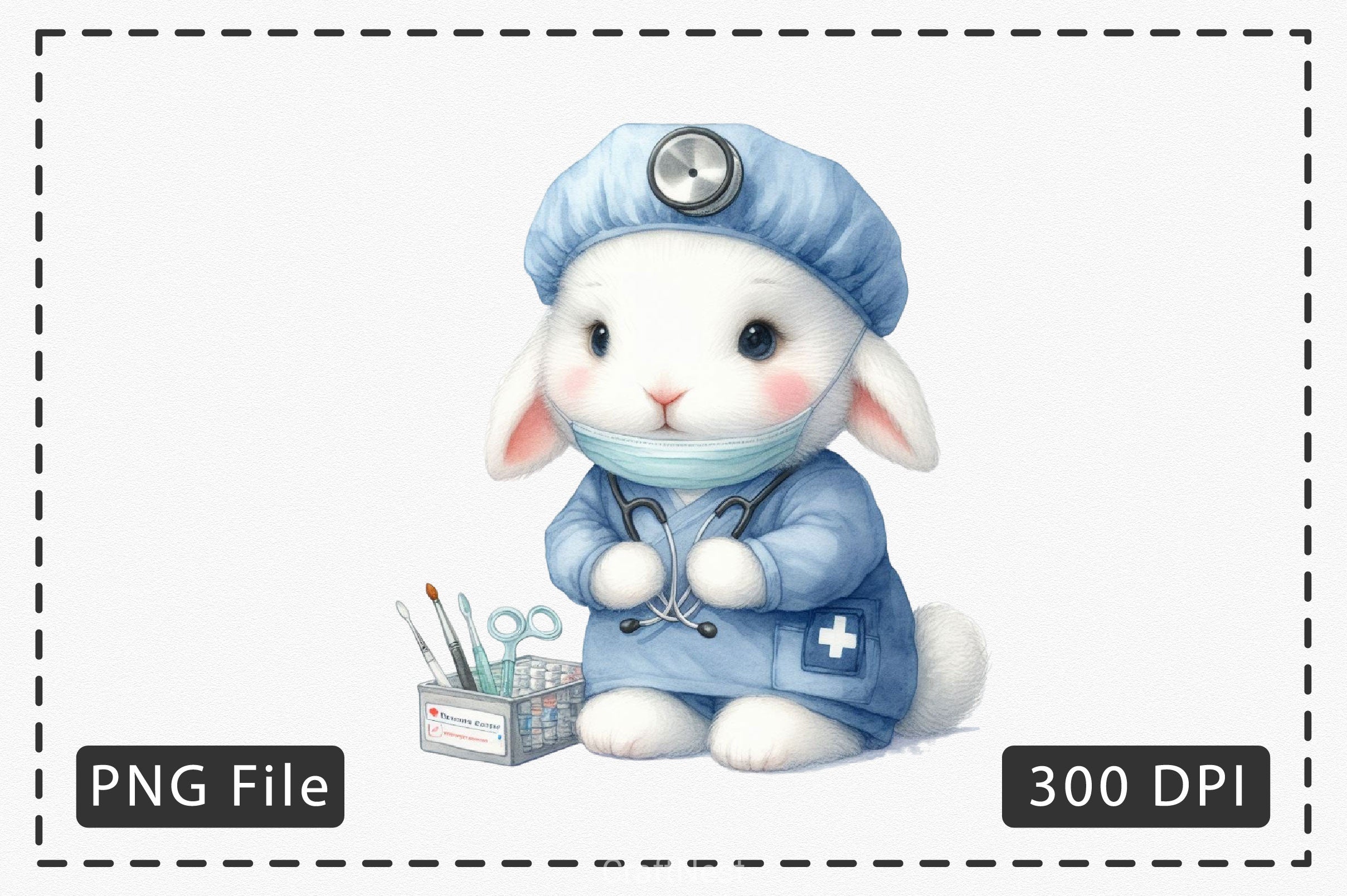 Easter Bunny Nurse Clipart Bundle 2