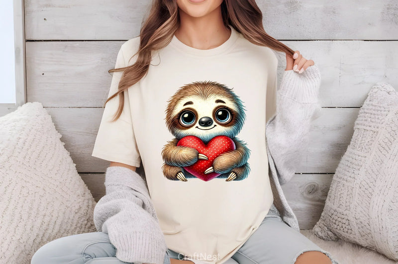 Valentine Sloth Clipart Bundle - CraftNest - Digital Crafting and Art